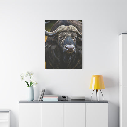 Mud-Covered Water Buffalo Close-Up Wall Art & Canvas Print