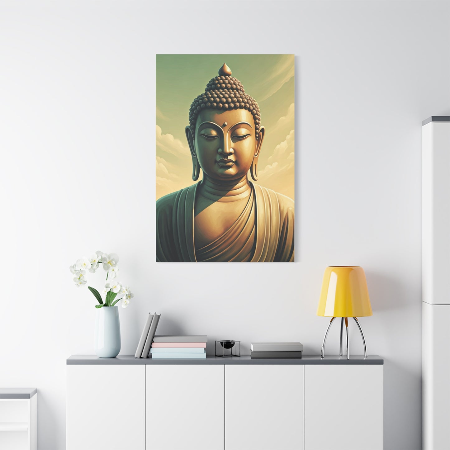 Peaceful Enlightenment Buddha Portrait Wall Art & Canvas Prints