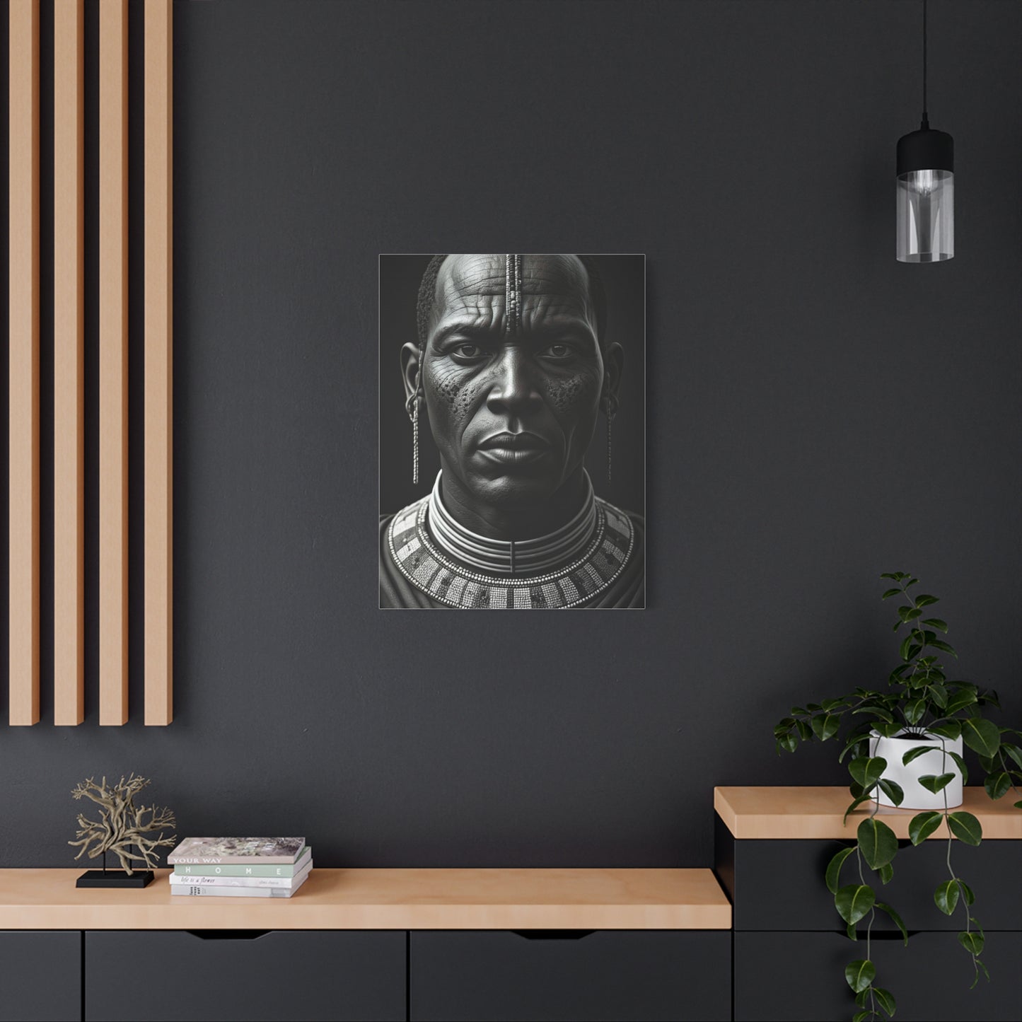 Tribal Elder with Ornamental Collar Wall Art & Canvas Prints