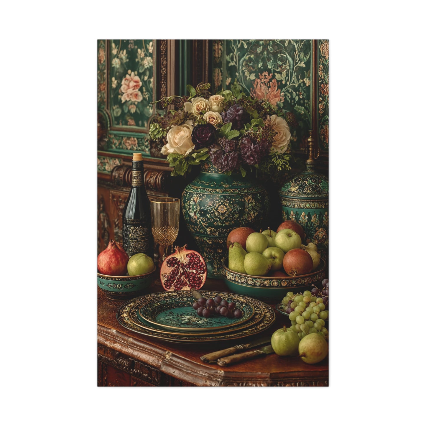 Ornamental Heritage Dining Still Life Wall Art & Canvas Print