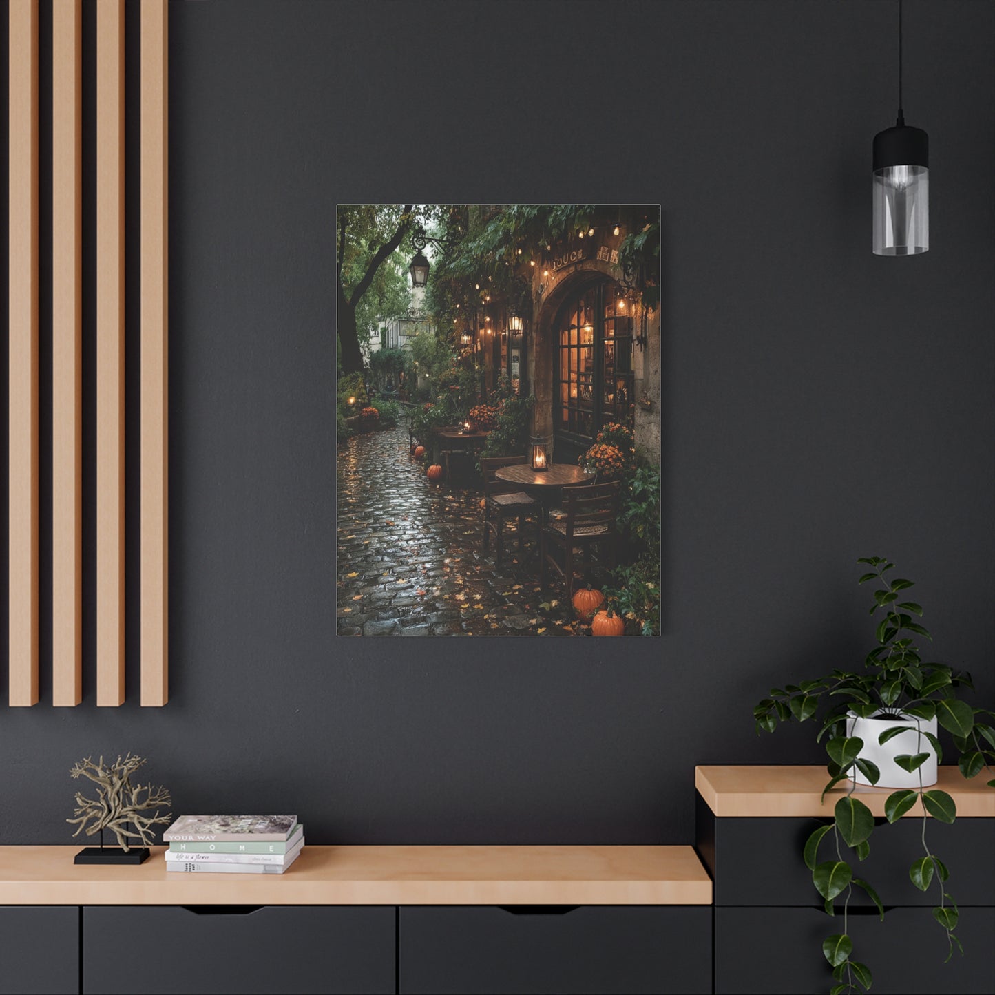 Paris Autumn Café Terrace Wall Art & Canvas Print