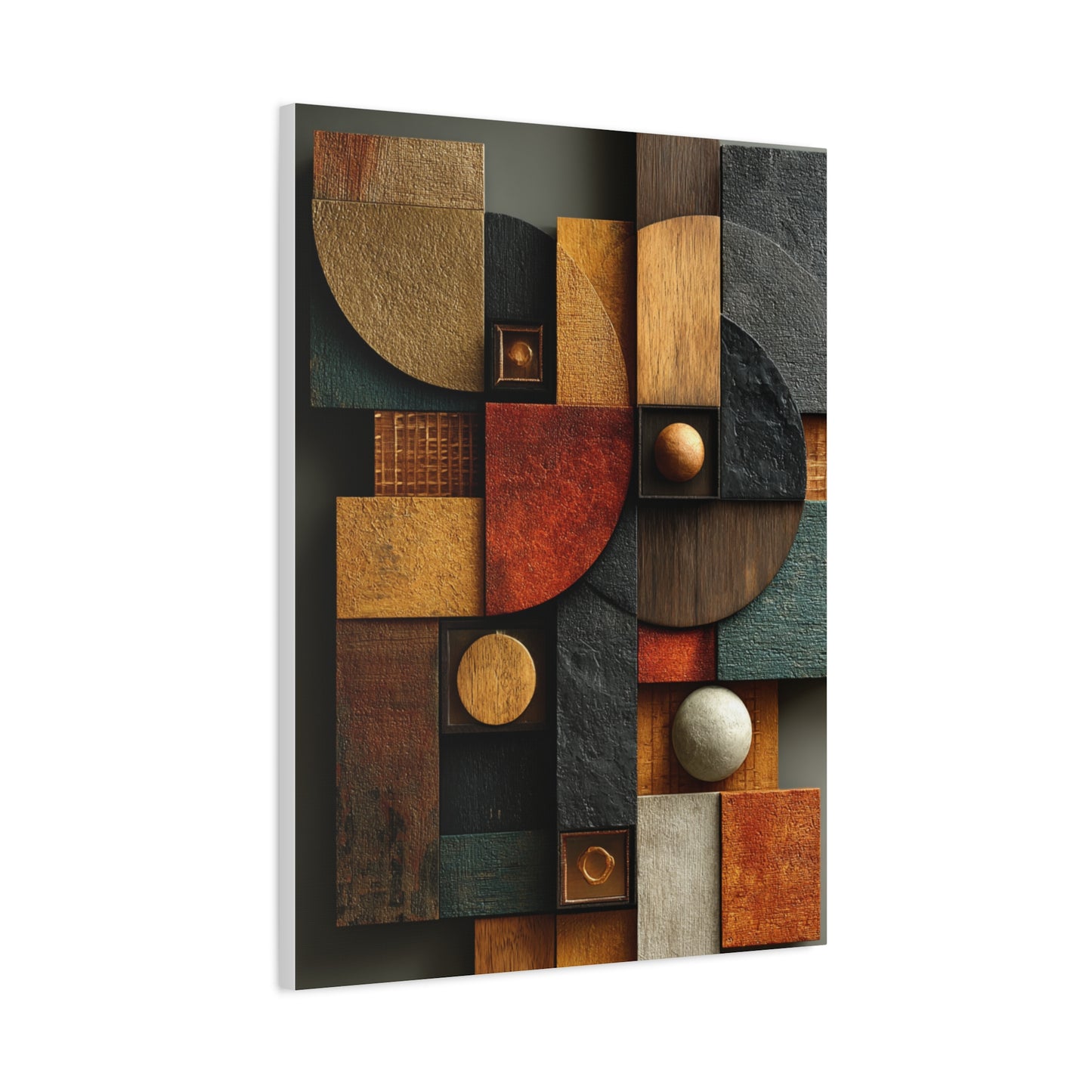 Sculptural Geometric Panel Abstract Wall Art & Canvas Print
