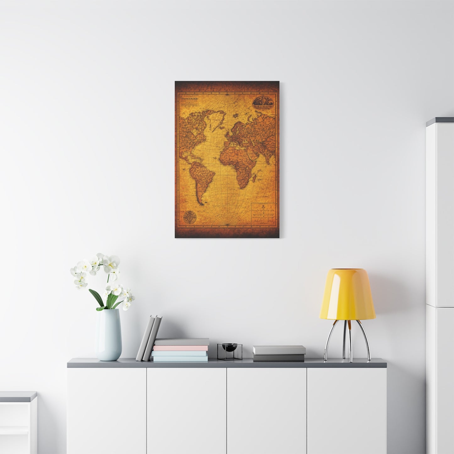 Classic Sepia World Atlas Wall Art & Canvas Prints