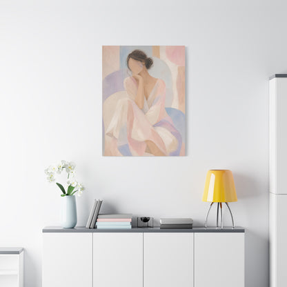 Seated Figure in Pastel Tones Wall Art & Canvas Print