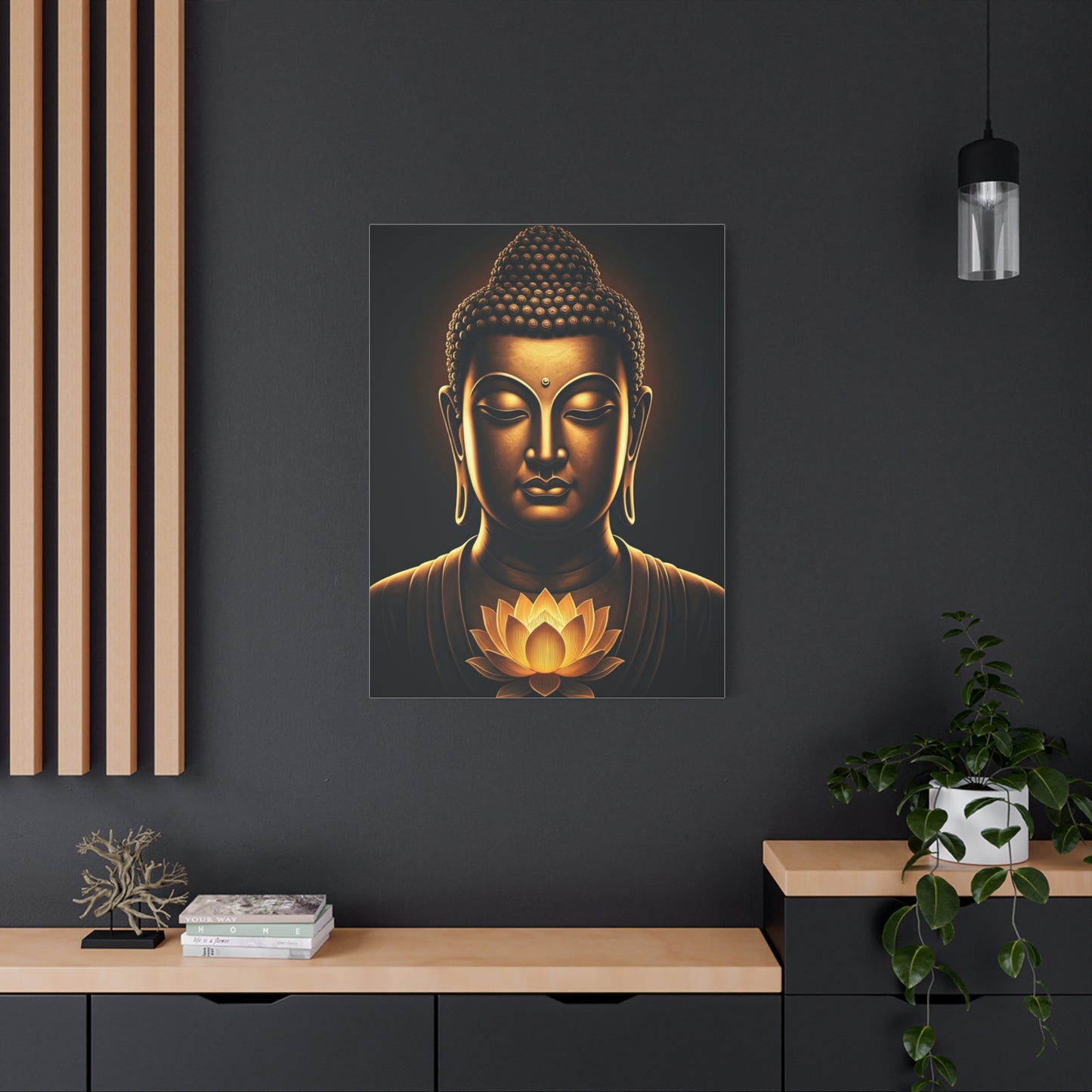 Shadowed Golden Buddha Elegance Wall Art & Canvas Prints