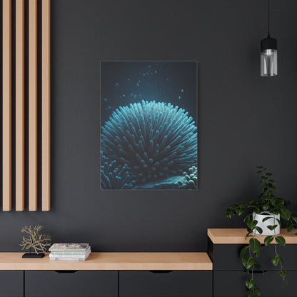 Coral Reef Glow in Deep Blue Ocean Wall Art & Canvas Prints