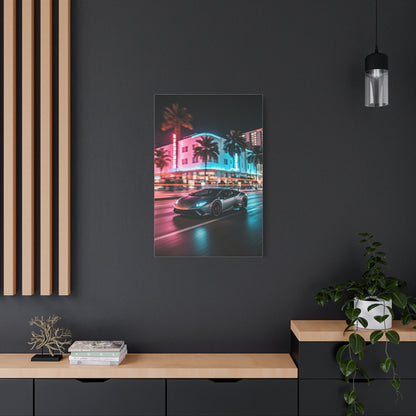 Lamborghini Huracán Neon Miami Nights Wall Art & Canvas Prints