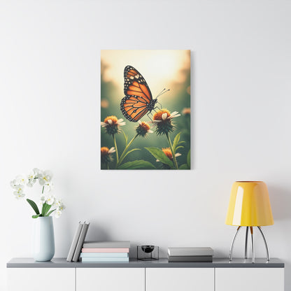 Monarch Butterfly On Wildflower Bloom Wall Art & Canvas Prints