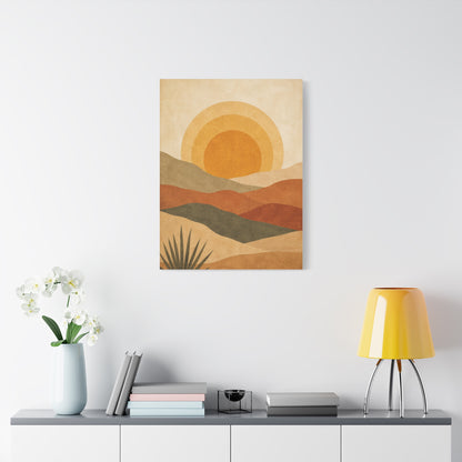 Boho Desert Sun Layers Abstract Wall Art & Canvas Print