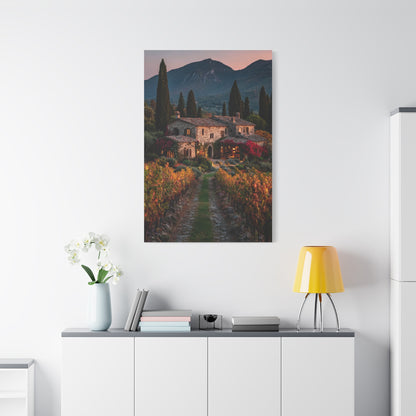 Tuscan Vineyard Autumn Villa Wall Art & Canvas Print