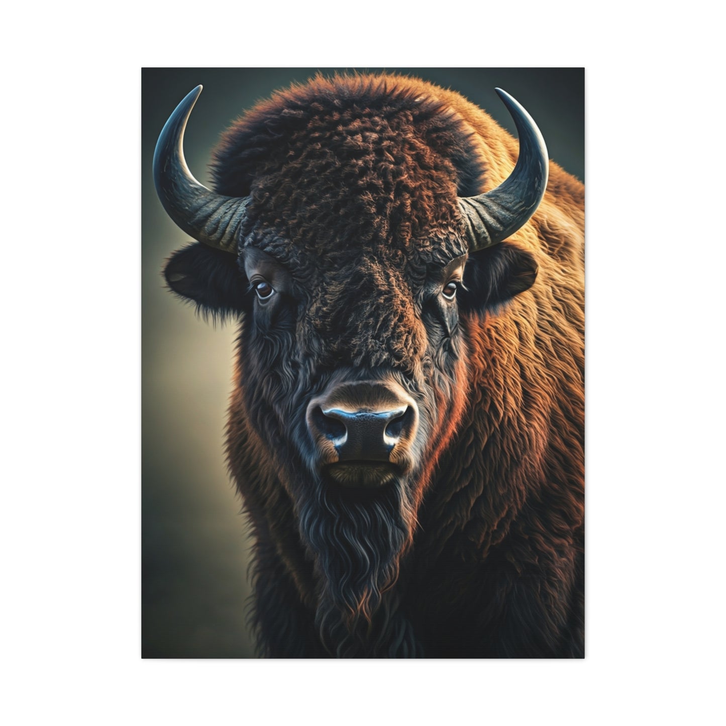 Cinematic American Bison with Golden Rim Light Wall Art & Canvas Print