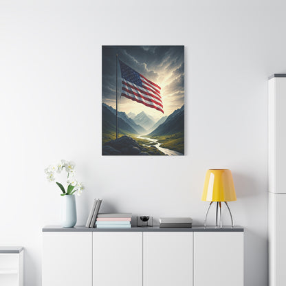 Mountain Freedom Flag Landscape Wall Art & Canvas Prints