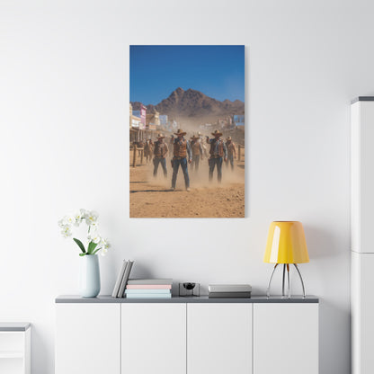 Frontier Gunslingers Western Street Standoff Wall Art & Canvas Print