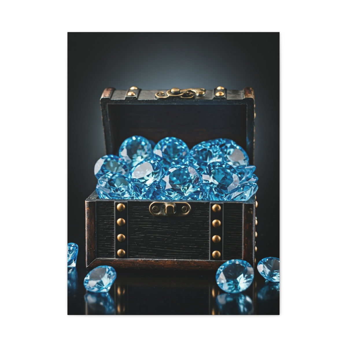 Blue Diamond Treasure Chest Wall Art & Canvas Prints
