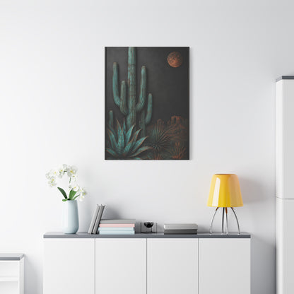 Turquoise Patina Desert Cactus Wall Art & Canvas Print