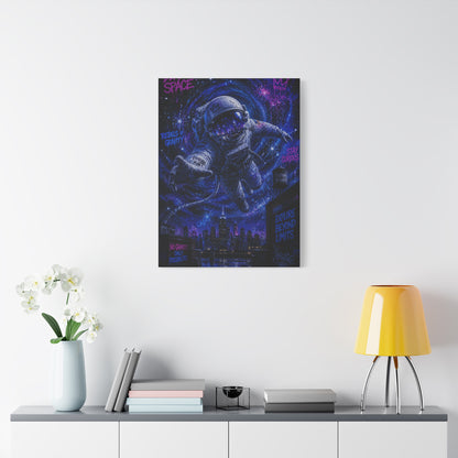 Cosmic Graffiti Astronaut Street Wall Art & Canvas Print