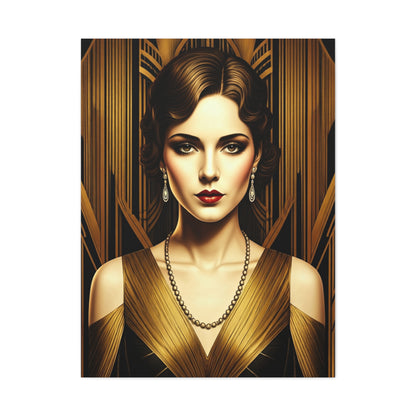 Golden Vintage Glamour Portrait Wall Art & Canvas Prints