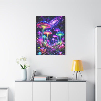 UV-Reactive Psychedelic Mushroom Forest Wall Art & Canvas Print