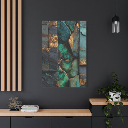 Emerald Stone Abstract Luxe Wall Art & Canvas Print