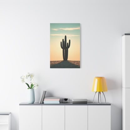 Lone Saguaro Desert Sunset Silhouette Wall Art & Canvas Prints