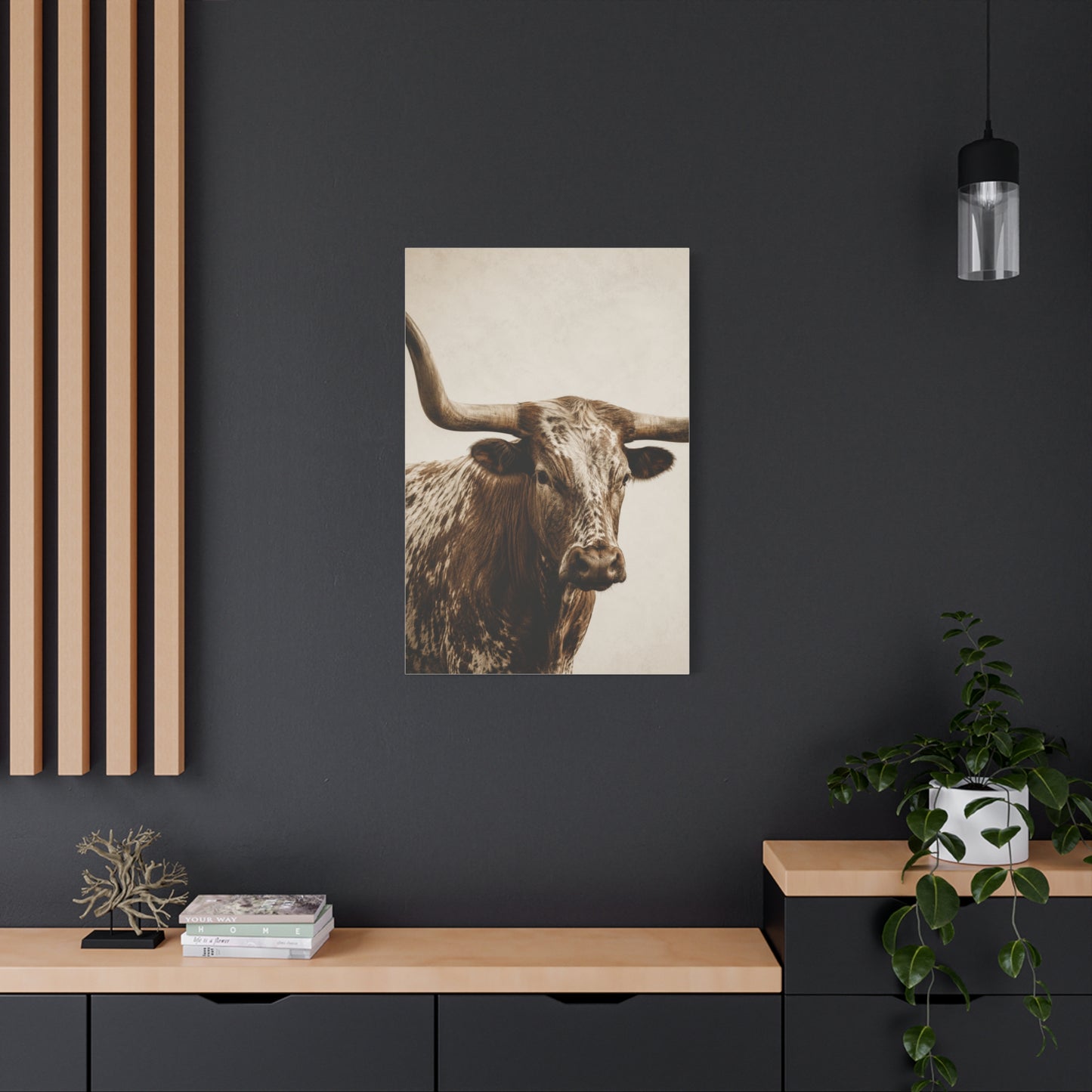 Texas Longhorn Heritage Portrait Wall Art & Canvas Print