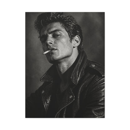 Rebel Leather Jacket Portrait Wall Art & Canvas Print