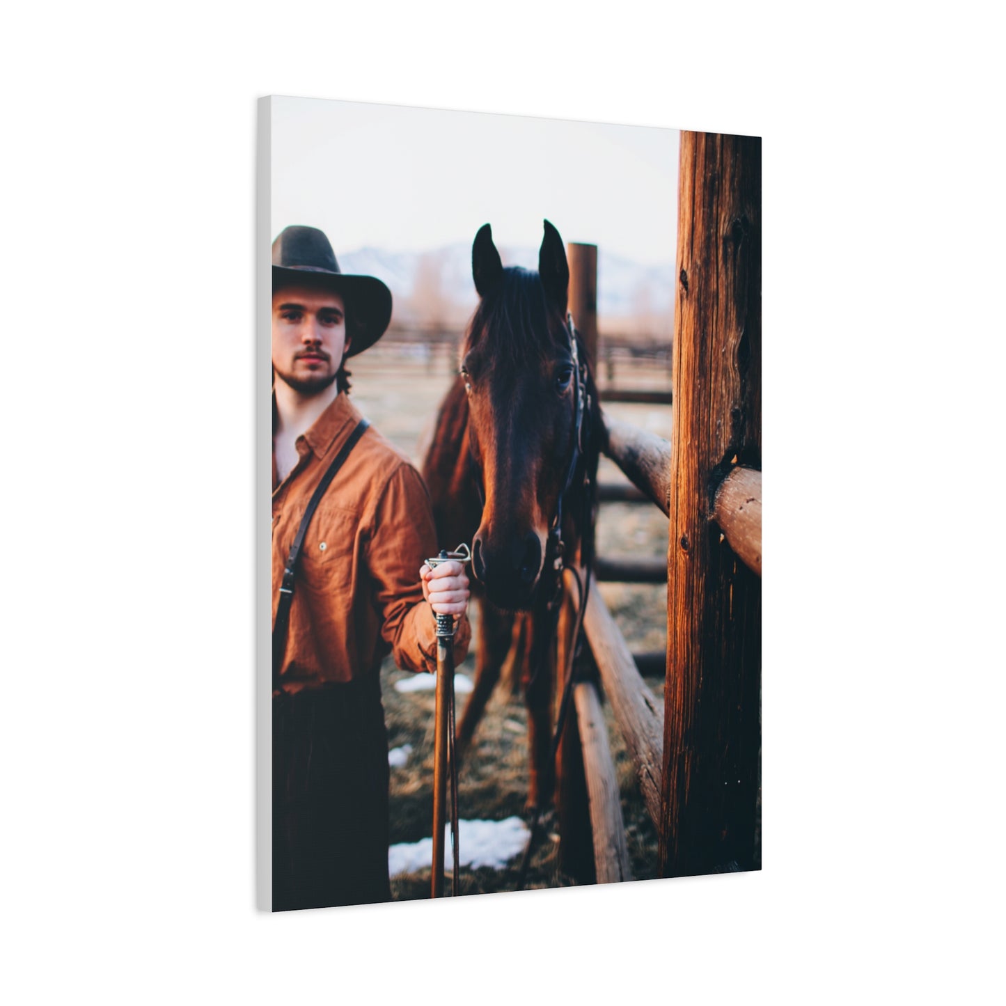 Ranch Fence Cowboy Wall Art & Canvas Print