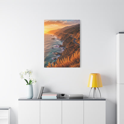 Malibu Coastal Cliffs at Golden Hour Wall Art & Canvas Print