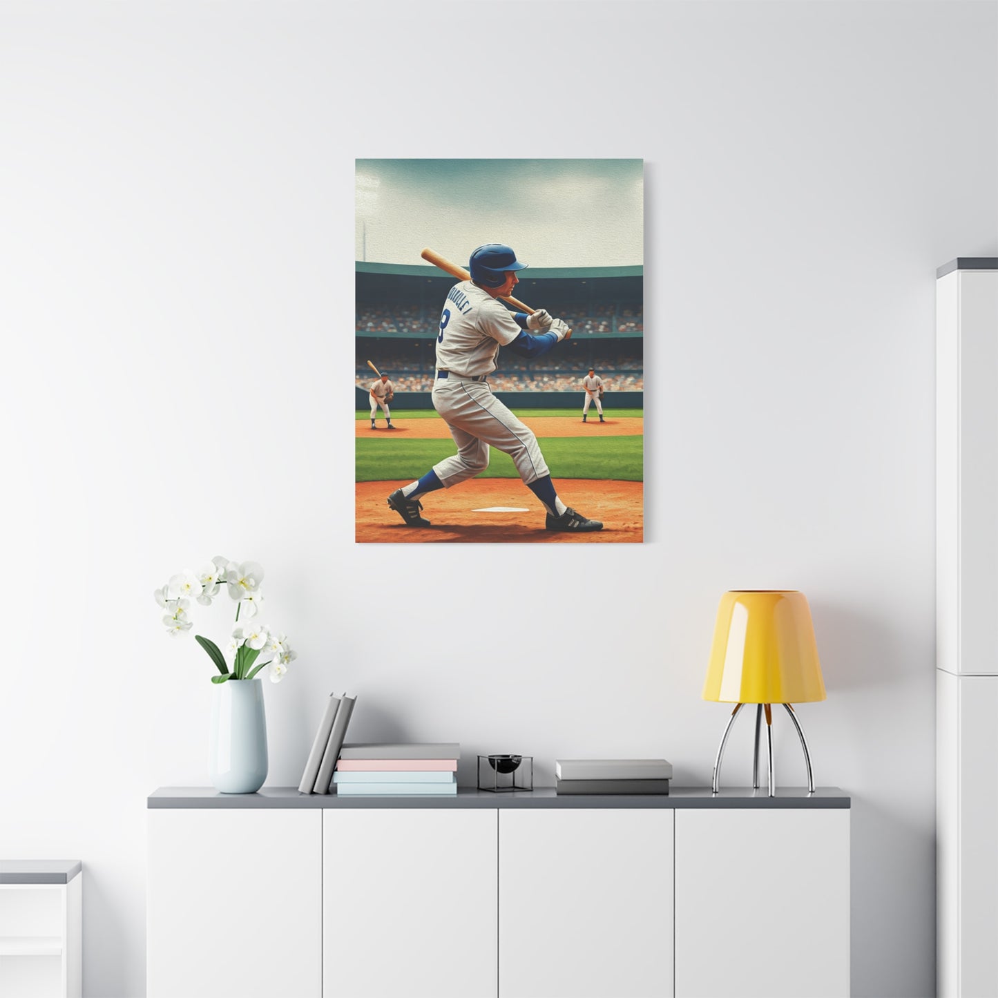 Classic Batter Swing in Stadium Action Wall Art & Canvas Prints