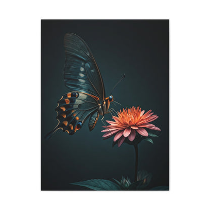 Swallowtail Butterfly and Pink Garden Flower Wall Art & Canvas Prints