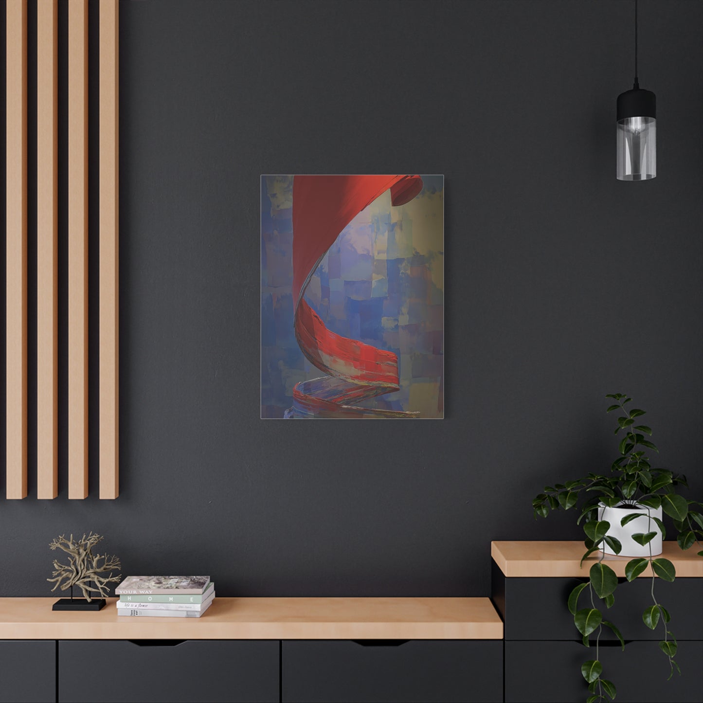 Sculptural Ribbon Motion Abstract Wall Art & Canvas Print