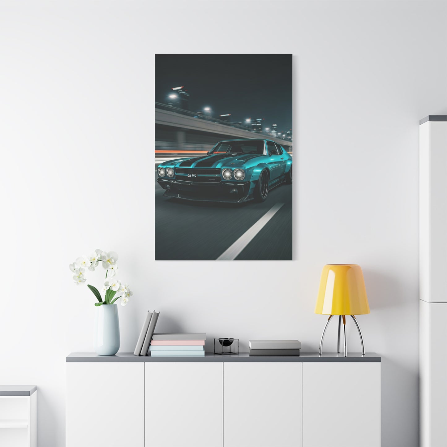 1970 Chevrolet Chevelle SS Twin Stripe Interstate Assault Wall Art & Canvas Prints