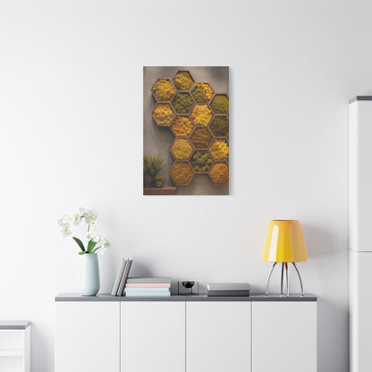 Honeycomb Preserved Moss Biophilic Installation Wall Art & Canvas Print