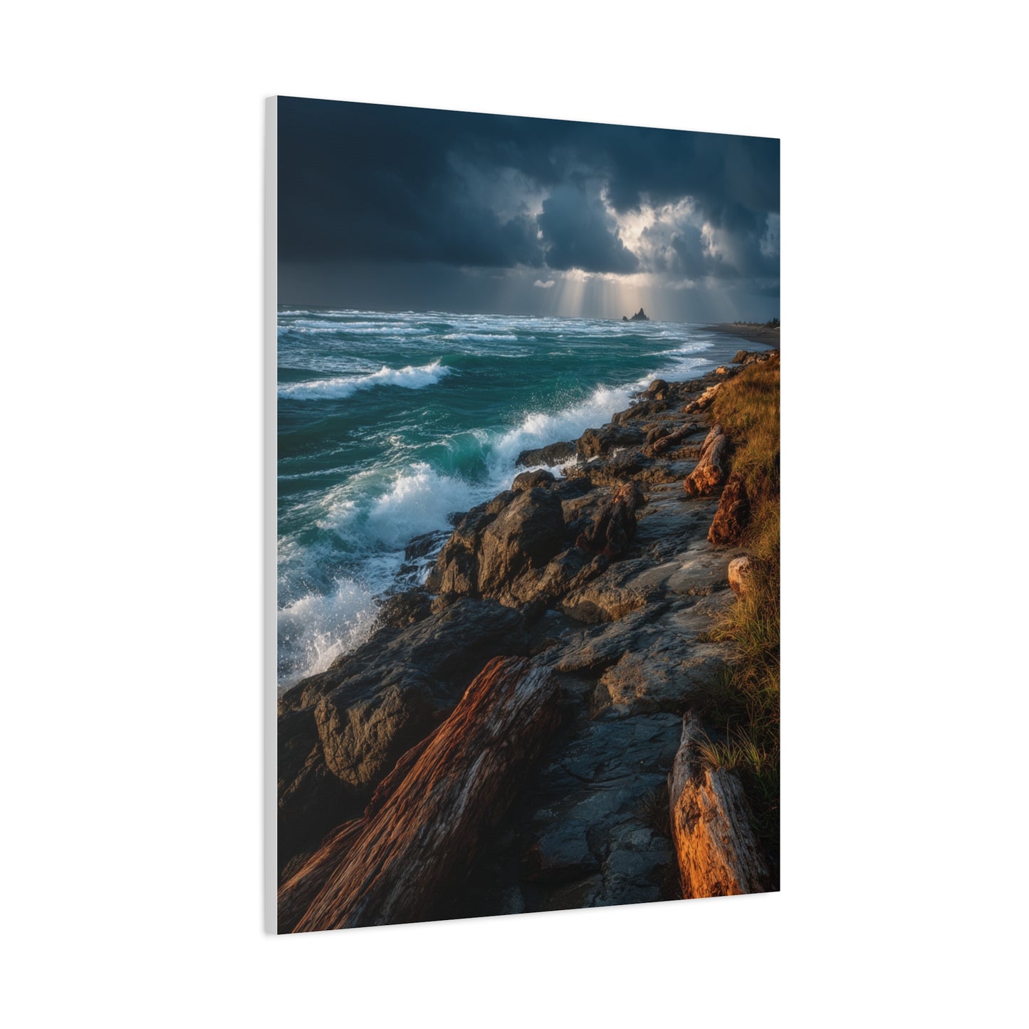 Storm Coast Driftwood Shoreline Wall Art & Canvas Print