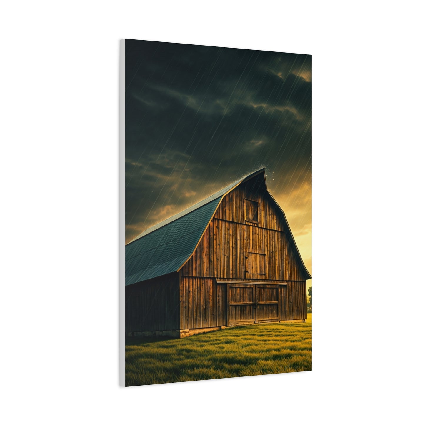 Rainfall on the Quiet Barn Wall Art & Canvas Prints