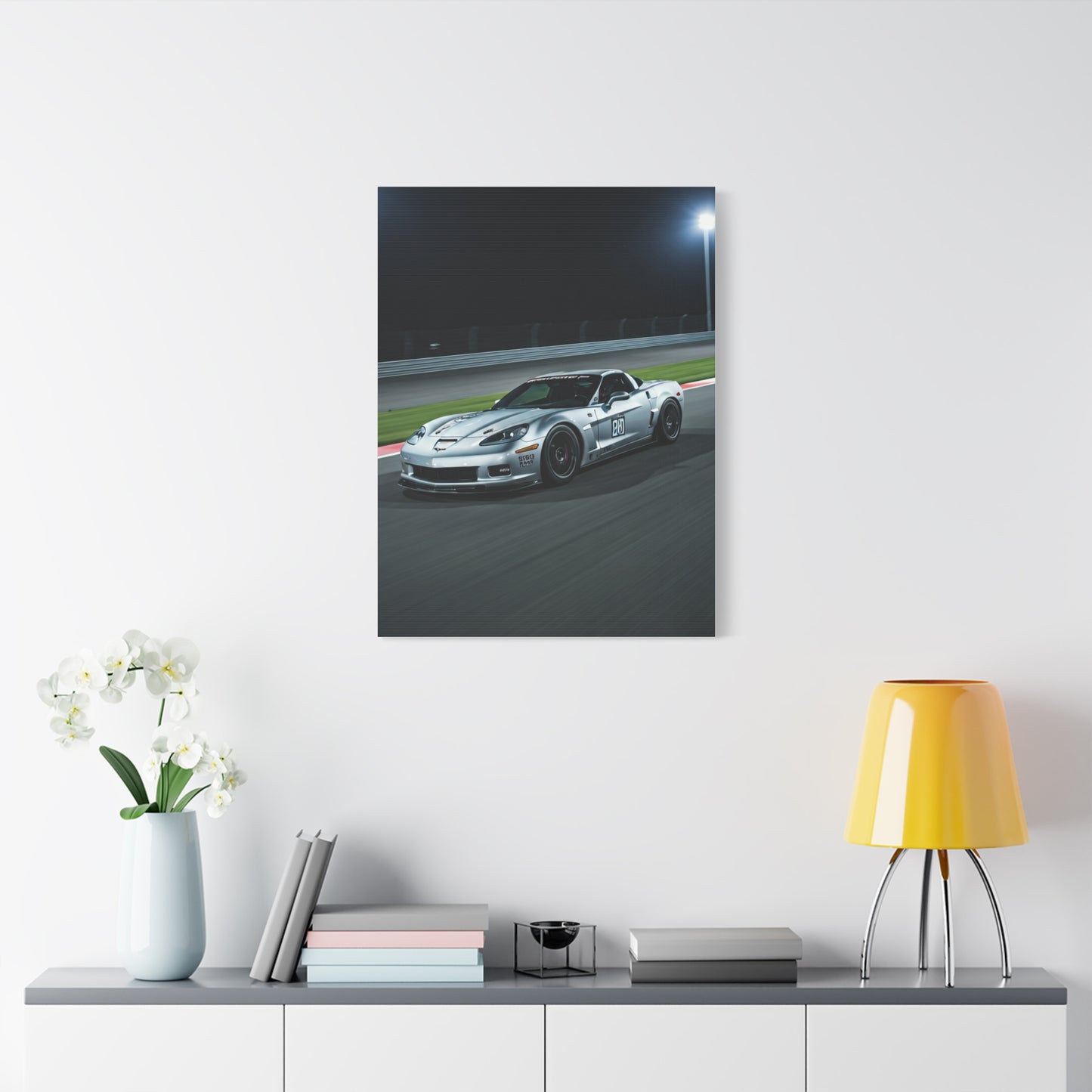 2013 Chevrolet Corvette C6 Z06 Night Race Scene Wall Art & Canvas Prints