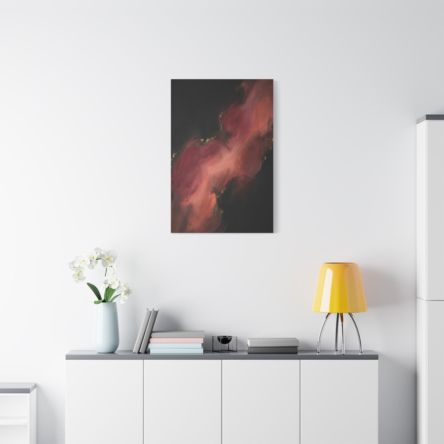 Red and Black Smoky Luxury Abstract Wall Art & Canvas Print