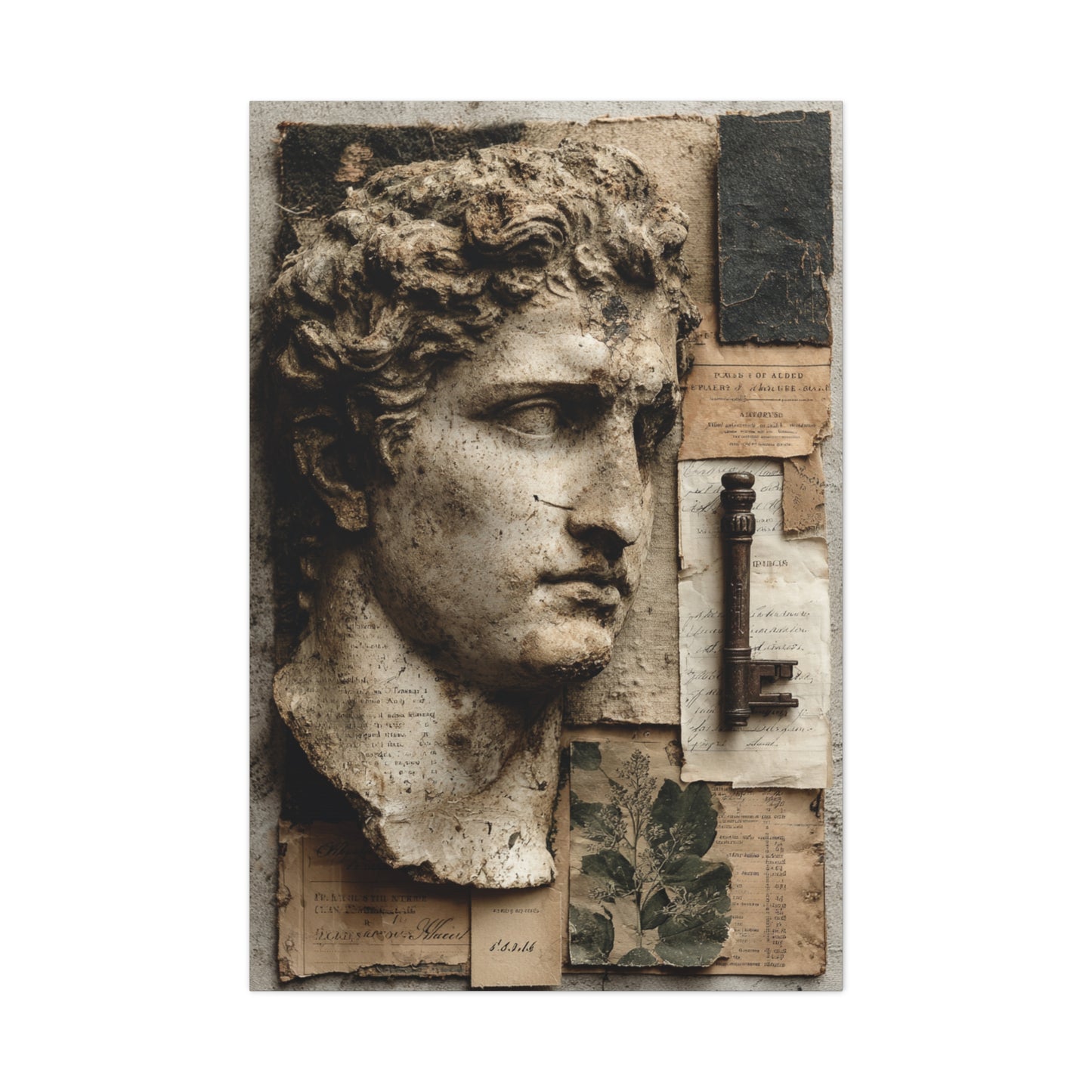Antique Classical Bust Collage Wall Art & Canvas Print
