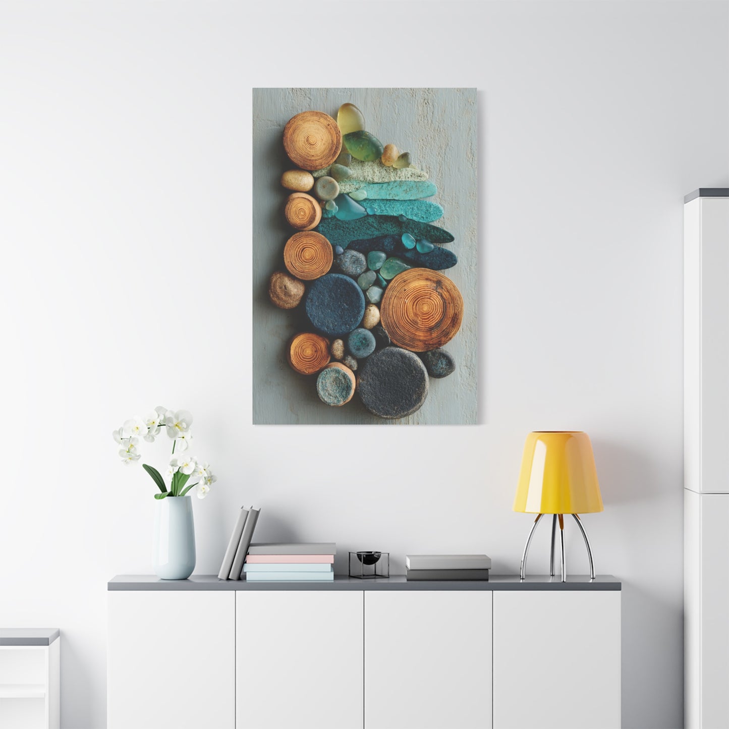 Driftwood and Sea Stone Abstract Wall Art & Canvas Print