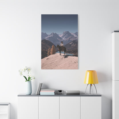 Mountain Overlook Cowboy Wall Art & Canvas Print
