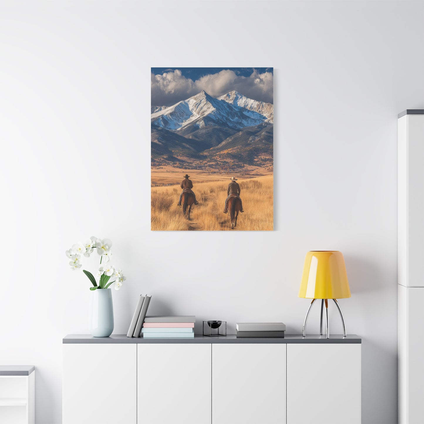 Frontier Riders in the Golden Valley Wall Art & Canvas Print