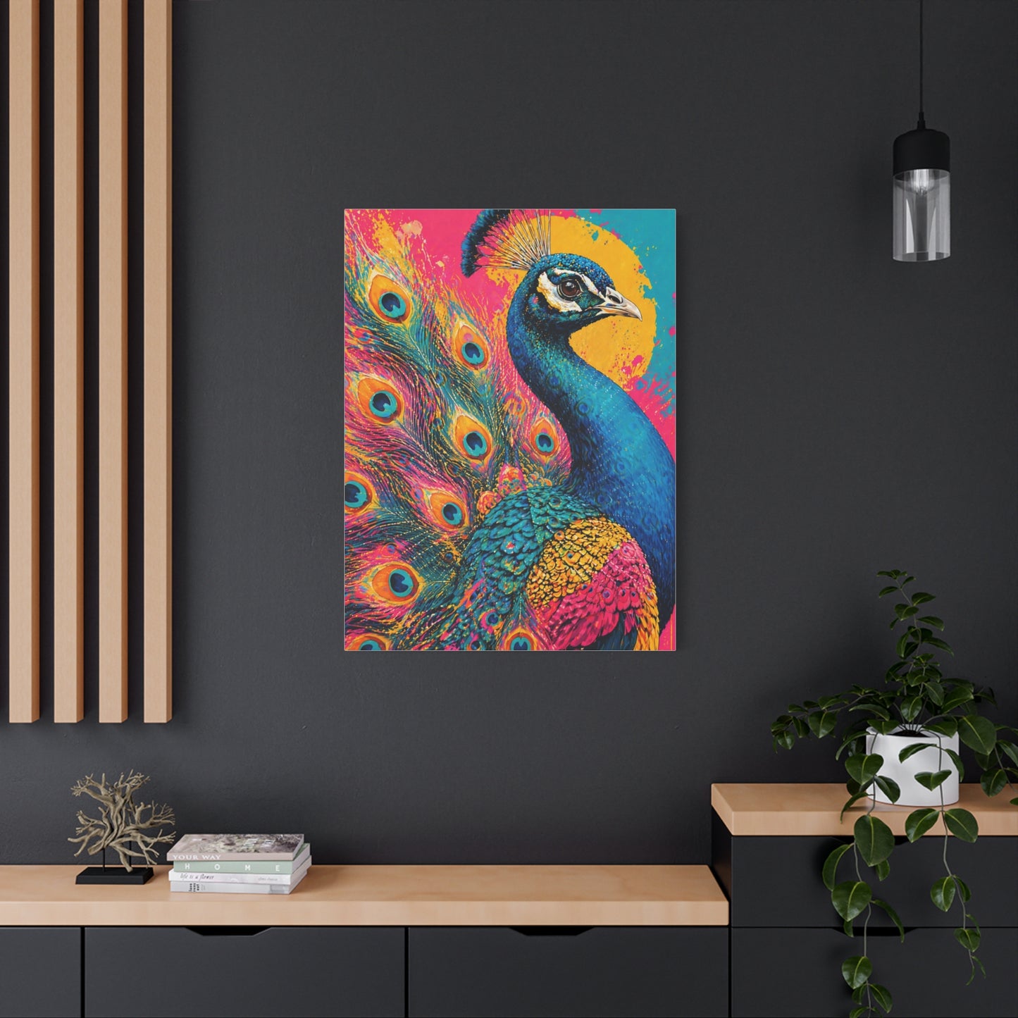 Vibrant Pop Art Peacock Statement Wall Art & Canvas Print