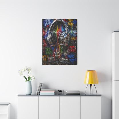 Graffiti Headphones Music Street Wall Art & Canvas Print