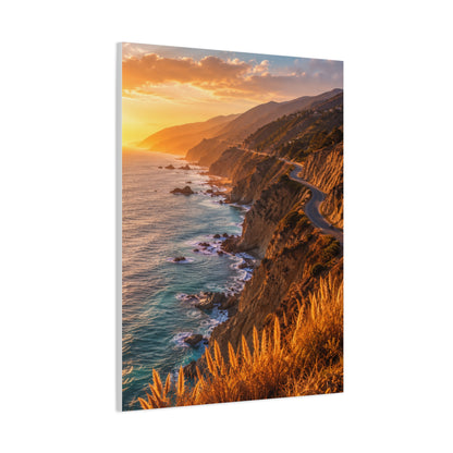 Malibu Coastal Cliffs at Golden Hour Wall Art & Canvas Print