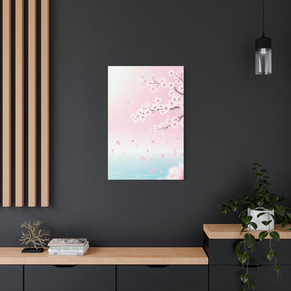 Minimal Sakura Petals Over Calm Water Wall Art & Canvas Prints