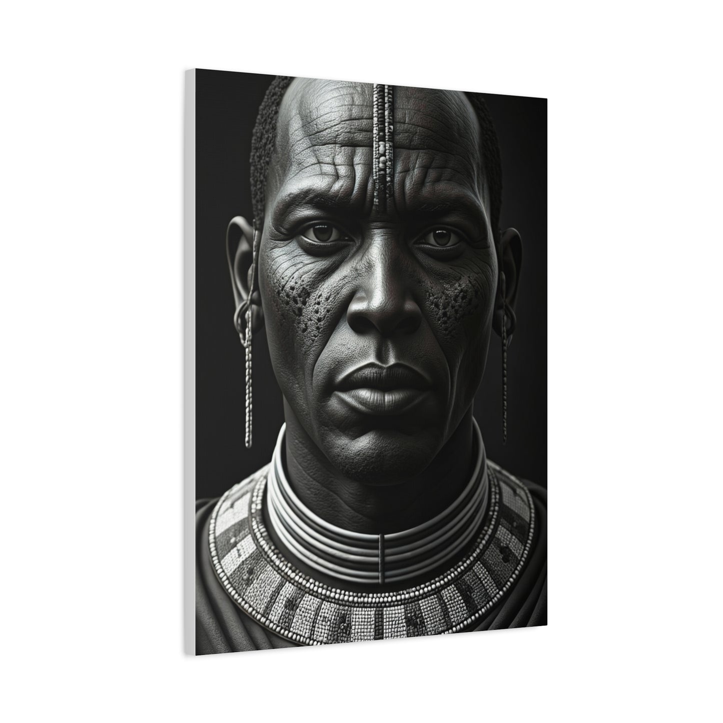 Tribal Elder with Ornamental Collar Wall Art & Canvas Prints