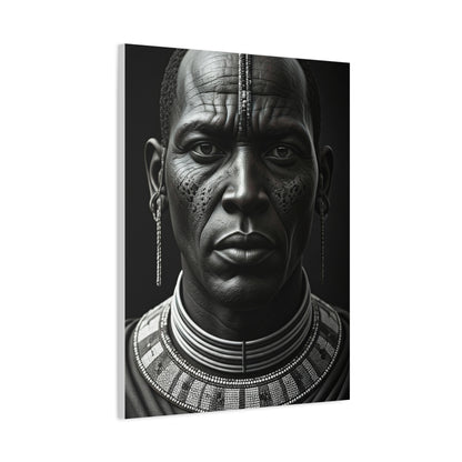 Tribal Elder with Ornamental Collar Wall Art & Canvas Prints