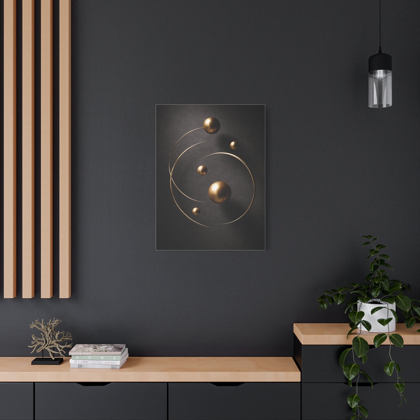 Floating Gold Sculptural Abstract Wall Art & Canvas Print