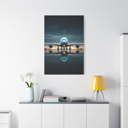Runway Jet Reflection Wall Art & Canvas Prints