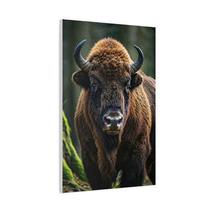 American Bison in Prairie Grass Portrait Wall Art & Canvas Print